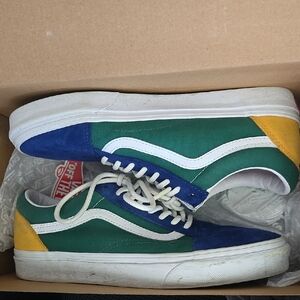 Vans Green, Blue, and Yellow Sneakers